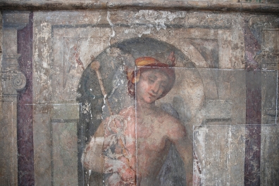 The frescoes on the external facades of Palazzo Sambuy. 